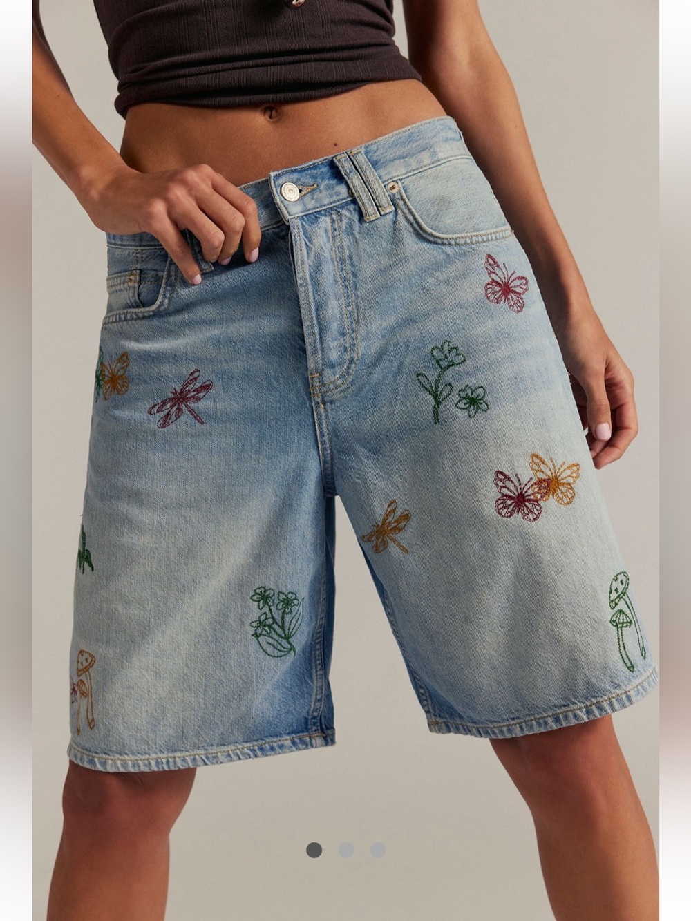 Free People X Tricia Fix Montana Embroidered Shorts NWT $168 MSRP
